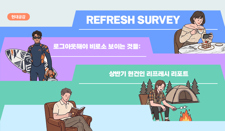 현대공감  설문조사  로그아웃해야 비로소 보이는 것들:  상반기 현건인 리프레시 리포트